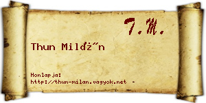 Thun Milán névjegykártya